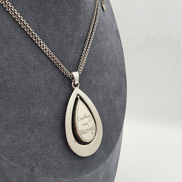 Brighton Crystal Voyage Blue Crystal Hues Teardrop Convertible Pendant Necklace - Picture 3 of 7